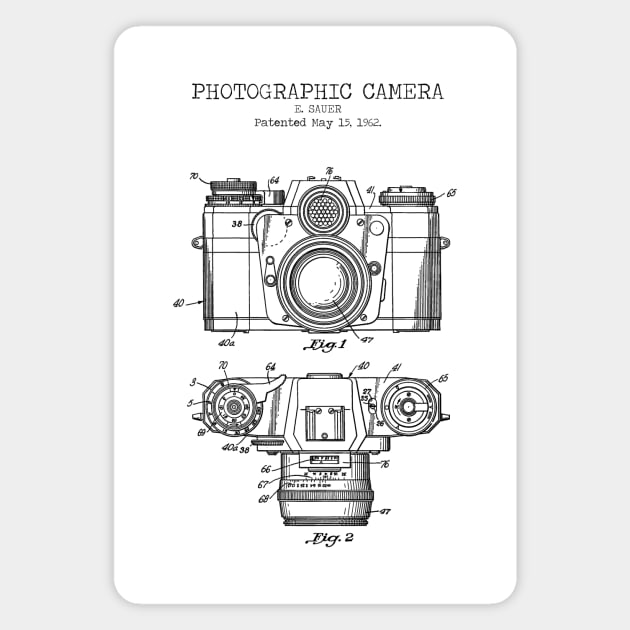 VINTAGE CAMERA patent print Magnet by Dennson Creative